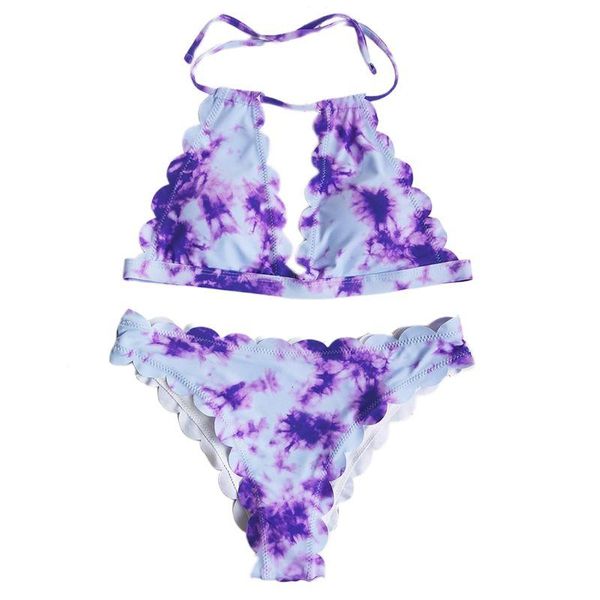 women's swimwear h9ed women 2pcs bikini set leoprd snakeskin tie-dye swimsuit halter strappy hollow out wave scalloped trim bathing sui, White;black
women's swimwear h9ed women 2pcs bikini set leoprd snakeskin tie-dye swimsuit halter strappy hollow out wave scalloped trim bathing sui, White;black