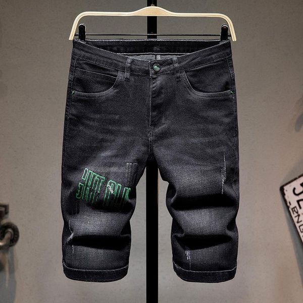 men's jeans 2021 streetwear men shorts green letter printing male denim five points pants hip-hop style fashion short jean, Blue
men's jeans 2021 streetwear men shorts green letter printing male denim five points pants hip-hop style fashion short jean, Blue