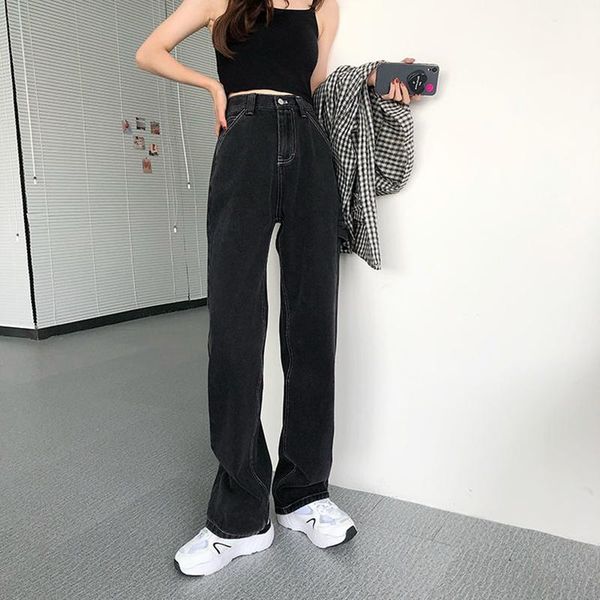 mom woman jeans buttons loose high waist oversized straight denim pants wide leg pant casual women's, Blue
mom woman jeans buttons loose high waist oversized straight denim pants wide leg pant casual women's, Blue