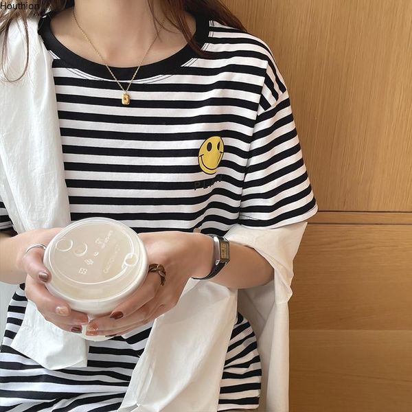 houthion women's t-shirt fashion striped short sleeve plus size tshirt korean loose solid cotton t shirt o-neck, White
houthion women's t-shirt fashion striped short sleeve plus size tshirt korean loose solid cotton t shirt o-neck, White