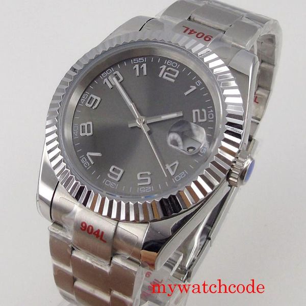 wristwatches 40mm grey dial automatic men watch sapphire glass miyota 8215 movement luminous 904l oyster bracelet curved bezel, Slivery;brown
wristwatches 40mm grey dial automatic men watch sapphire glass miyota 8215 movement luminous 904l oyster bracelet curved bezel, Slivery;brown