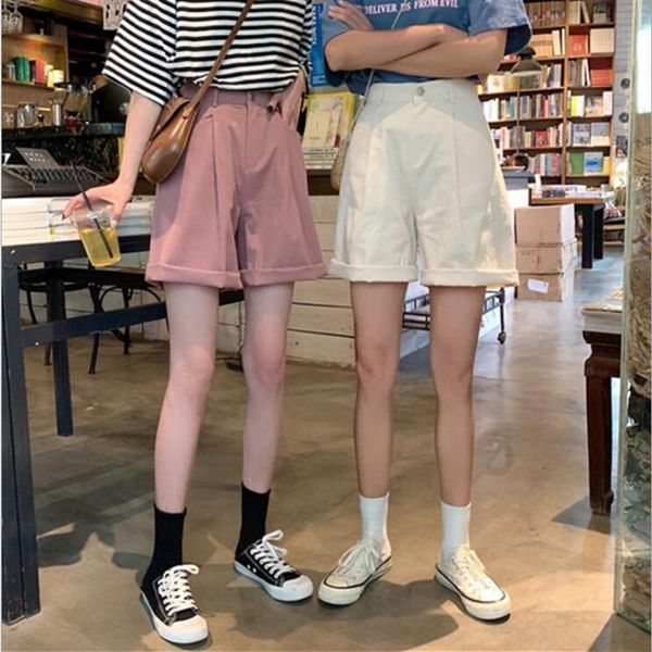 women's shorts women solid high waist wide leg trendy harajuku clothes summer elastic girl simple ie student elegant vbf3, White;black
women's shorts women solid high waist wide leg trendy harajuku clothes summer elastic girl simple ie student elegant vbf3, White;black