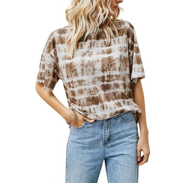 women's t-shirt fashion tie-dye print short sleeves for summer 2021 women o-neck ladies casual female tees online, White
women's t-shirt fashion tie-dye print short sleeves for summer 2021 women o-neck ladies casual female tees online, White