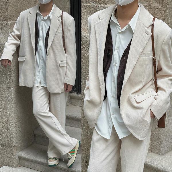 men's suits & blazers autumn korean version of vintage retro niche corduroy casual all-match simple suit jacket, White;black
men's suits & blazers autumn korean version of vintage retro niche corduroy casual all-match simple suit jacket, White;black