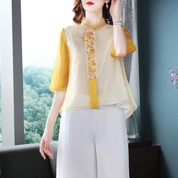women's blouses & shirts summer 2021 womens clothing silk shirt vintage blouse women sheer half sleeve dress chinesestyle woman overshi, White
women's blouses & shirts summer 2021 womens clothing silk shirt vintage blouse women sheer half sleeve dress chinesestyle woman overshi, White