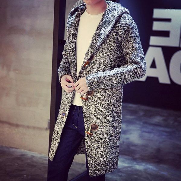 men's sweaters autumn and winter male long cardigan sweater coat hooded cloak men big yards1, White;black
men's sweaters autumn and winter male long cardigan sweater coat hooded cloak men big yards1, White;black