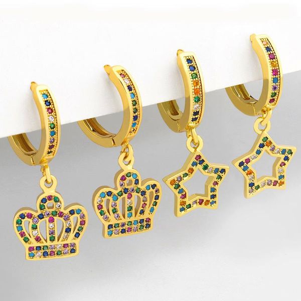dangle & chandelier boho crown earrings for girls rainbow zircon gold color pentagram earings women's jewelry accessories gifts wholesa, Silver
dangle & chandelier boho crown earrings for girls rainbow zircon gold color pentagram earings women's jewelry accessories gifts wholesa, Silver
