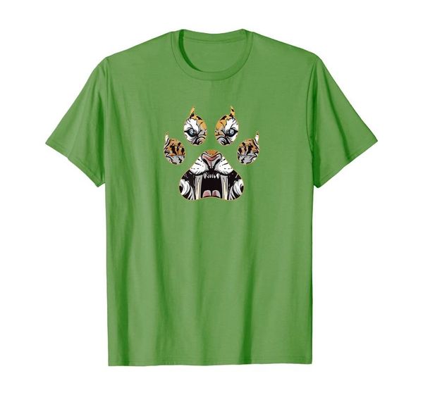 men's t-shirts sabertooth tiger t-shirt - big cat animal tee, White;black