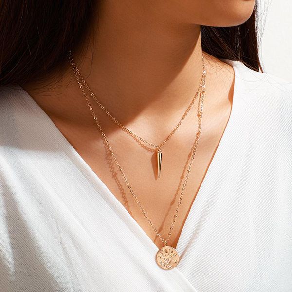 pendant necklaces classic simple geometric rivet for women vintage double layer statement chokers jewelry femme colliers, Silver
pendant necklaces classic simple geometric rivet for women vintage double layer statement chokers jewelry femme colliers, Silver