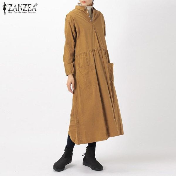 plus size 2021 zanzea women lapel neck cotton linen sundress autumn long shirt dress vintage solid robe femme kaftan vestidos casual dresses, Black;gray
plus size 2021 zanzea women lapel neck cotton linen sundress autumn long shirt dress vintage solid robe femme kaftan vestidos casual dresses, Black;gray