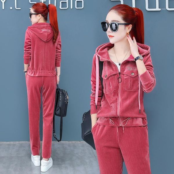 autumn corduroy tracksuit women two piece set lady long sleeve hooded coat and pants suit female casual 2pcs sweat suits outfits women', White
autumn corduroy tracksuit women two piece set lady long sleeve hooded coat and pants suit female casual 2pcs sweat suits outfits women', White