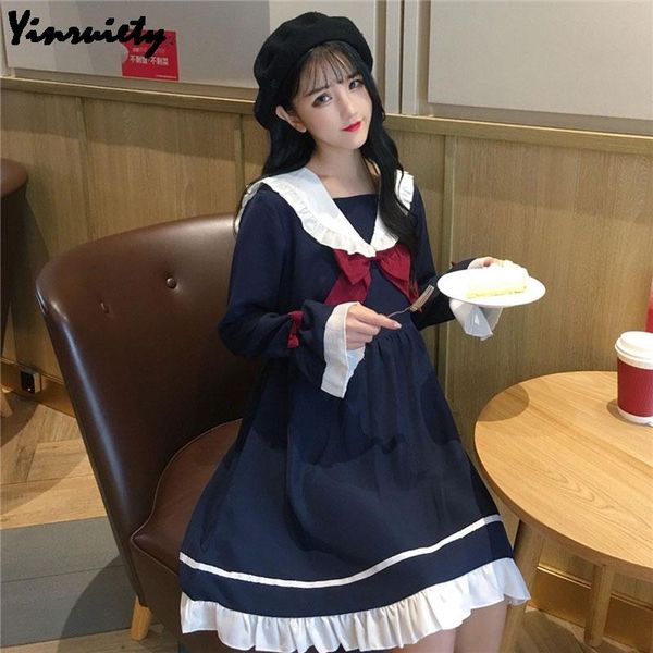 japanese soft sister women lolita dress sailor collar bow navy blue party preppy style school uniform sweet anime dresses casual, Black;gray
japanese soft sister women lolita dress sailor collar bow navy blue party preppy style school uniform sweet anime dresses casual, Black;gray