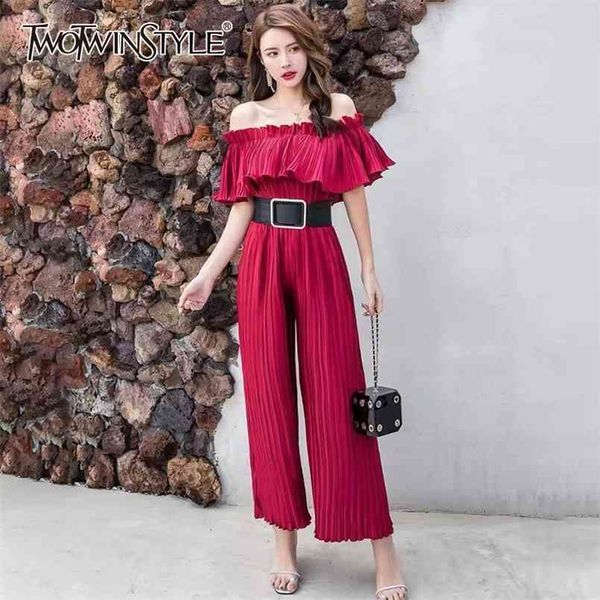 casual ruched sashes jumpsuit for women slash neck short sleeve high waist off shoulder black jumpsuits female 210521, Black;white
casual ruched sashes jumpsuit for women slash neck short sleeve high waist off shoulder black jumpsuits female 210521, Black;white
