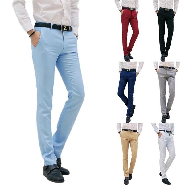 men's pants mens business trousers slim fit work formal casual dress skinny office men clothing, Black
men's pants mens business trousers slim fit work formal casual dress skinny office men clothing, Black