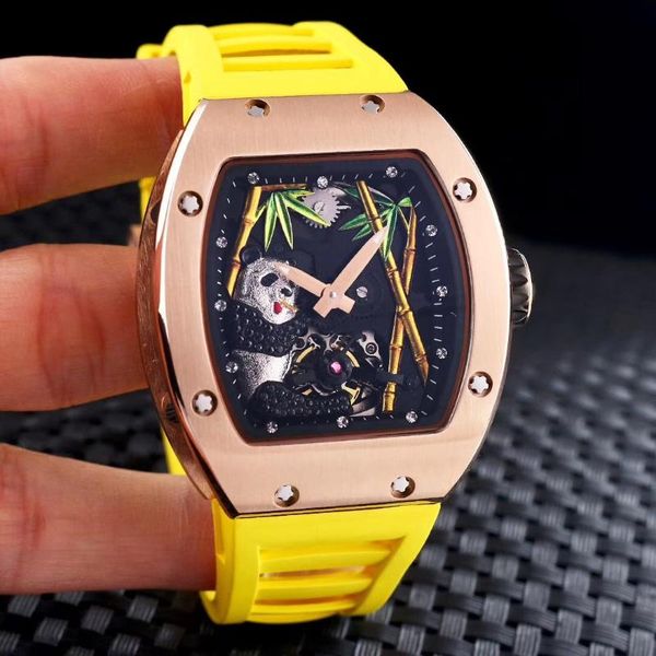 wristwatches luxury men automatic mechanical skeleton blue black red rose gold rubber panda stainless steel watch tourbillion, Slivery;brown
wristwatches luxury men automatic mechanical skeleton blue black red rose gold rubber panda stainless steel watch tourbillion, Slivery;brown