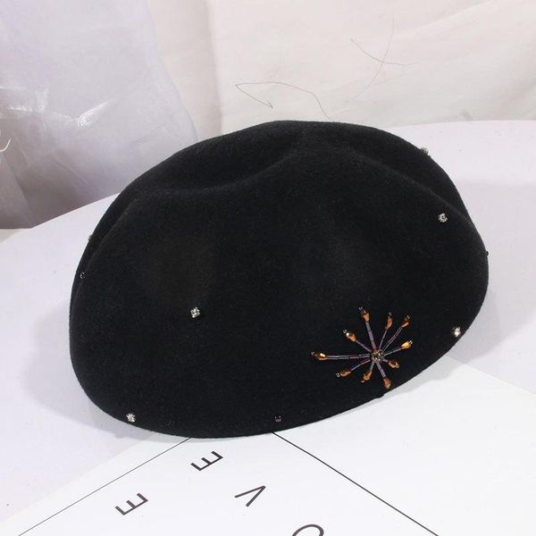 stingy brim hats vintage wool beret women fedora black felt winter rhinestone hat elegant ladies wedding berets, Blue;gray
stingy brim hats vintage wool beret women fedora black felt winter rhinestone hat elegant ladies wedding berets, Blue;gray