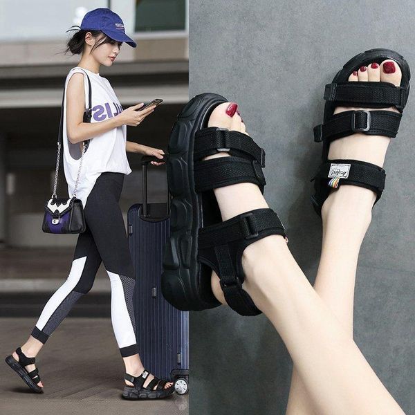 muffin thick bottom increased sandals female 2021 summer fashion wild fairy sports roman z1014, Black
muffin thick bottom increased sandals female 2021 summer fashion wild fairy sports roman z1014, Black
