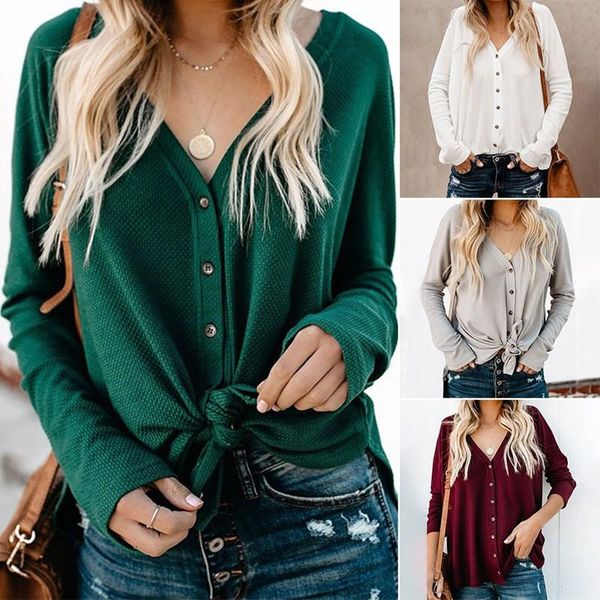 women's t-shirt solid color simple knitted for women 2021 autumn and winter long sleeve button single breasted loose elegant top, White
women's t-shirt solid color simple knitted for women 2021 autumn and winter long sleeve button single breasted loose elegant top, White