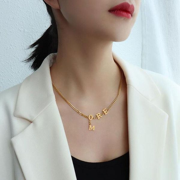 letter stainless steel necklace chain for women gift fashion jewelry personality choker accessories chains, Silver
letter stainless steel necklace chain for women gift fashion jewelry personality choker accessories chains, Silver