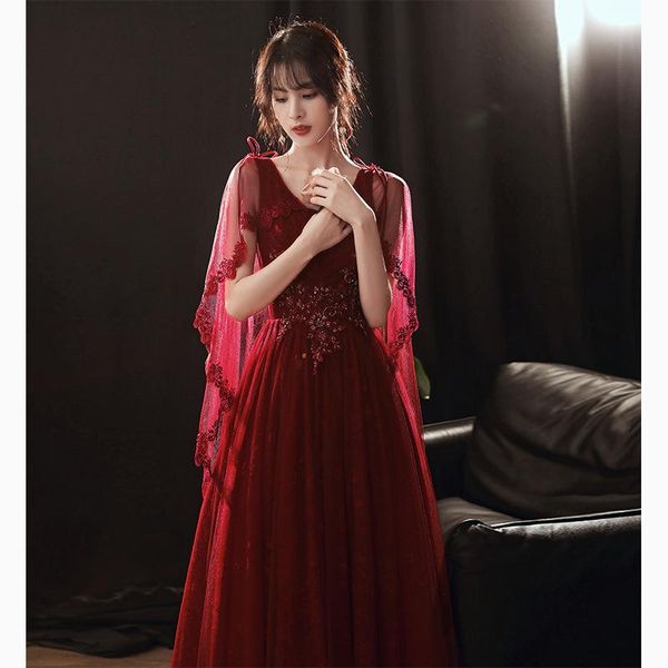 women toast dress bride 2021 autumn fairy burgundy engagement wedding evening female was thin ethnic clothing, Red
women toast dress bride 2021 autumn fairy burgundy engagement wedding evening female was thin ethnic clothing, Red