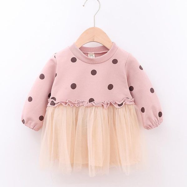 girl's dresses baby girl party dress dot print mesh patchwork long sleeve christmas kids boutique clothes spring autumn 2021 wholesale, Red;yellow 
girl's dresses baby girl party dress dot print mesh patchwork long sleeve christmas kids boutique clothes spring autumn 2021 wholesale, Red;yellow