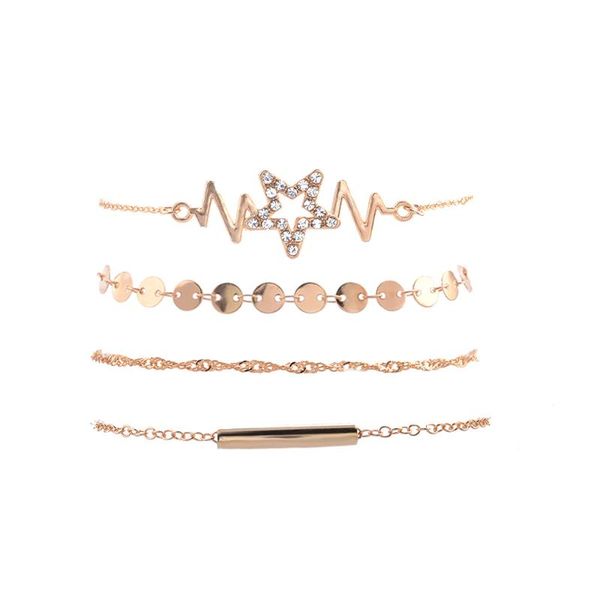 link, chain pack of 4 bangle bracelet with star rhinestones and metal disc in mixed link chains gold tone, Black
link, chain pack of 4 bangle bracelet with star rhinestones and metal disc in mixed link chains gold tone, Black