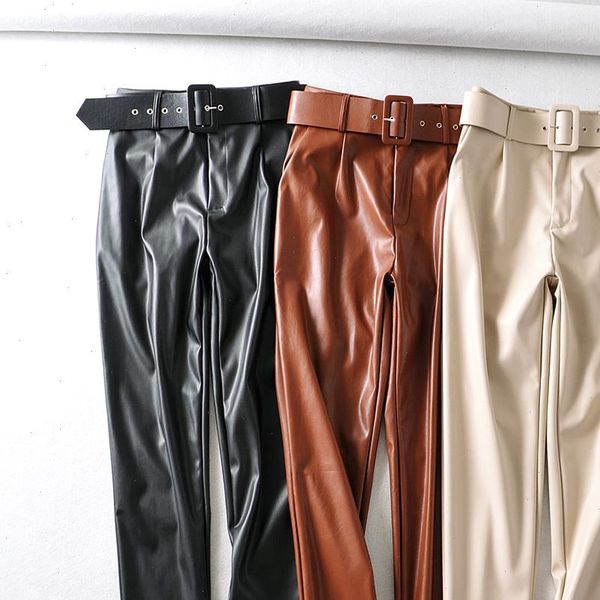 pu leather womens pant high waisted pants women fashion loose faux trousers elegant pockets female ladies 3 color, Black;white
pu leather womens pant high waisted pants women fashion loose faux trousers elegant pockets female ladies 3 color, Black;white