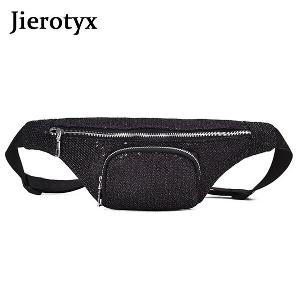 waist bags jierotyx fashion bag women fanny pack casual black leather sequin chain purse zipper travel chest high quality
waist bags jierotyx fashion bag women fanny pack casual black leather sequin chain purse zipper travel chest high quality