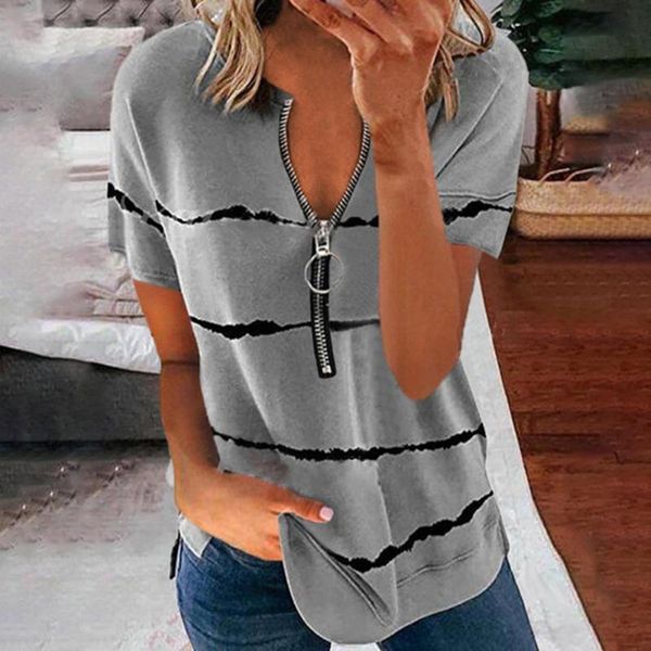 women's t-shirt women striped harajuku t shirt stitching zipper design short sleeve pullover summer female camisole, White
women's t-shirt women striped harajuku t shirt stitching zipper design short sleeve pullover summer female camisole, White