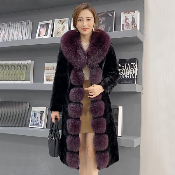 women's fur & faux haining winter overcoats mosaic long collar mink coat for middle-aged and elderly people, Black
women's fur & faux haining winter overcoats mosaic long collar mink coat for middle-aged and elderly people, Black