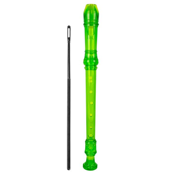green soprano recorder flute german style c instrument for kids with cleaning rod
green soprano recorder flute german style c instrument for kids with cleaning rod