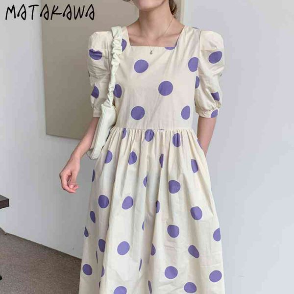 matakawa summer dress square collar contrast color robe pleated waist vestidos puff sleeve polka dot dresses for women 210513, Black;gray
matakawa summer dress square collar contrast color robe pleated waist vestidos puff sleeve polka dot dresses for women 210513, Black;gray