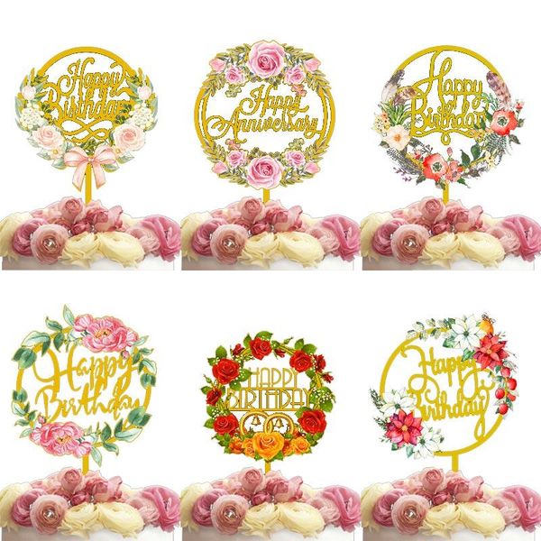 other festive & party supplies cake card insertion spanish flower color printing golden acrylic birthday decoration
other festive & party supplies cake card insertion spanish flower color printing golden acrylic birthday decoration