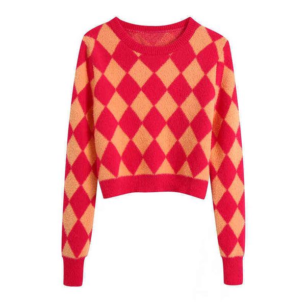 evfer womens 2021 za fashion argyle knitted pullover female casual o-neck long sleeve red sweaters girls slim knitwear y1110, White;black
evfer womens 2021 za fashion argyle knitted pullover female casual o-neck long sleeve red sweaters girls slim knitwear y1110, White;black