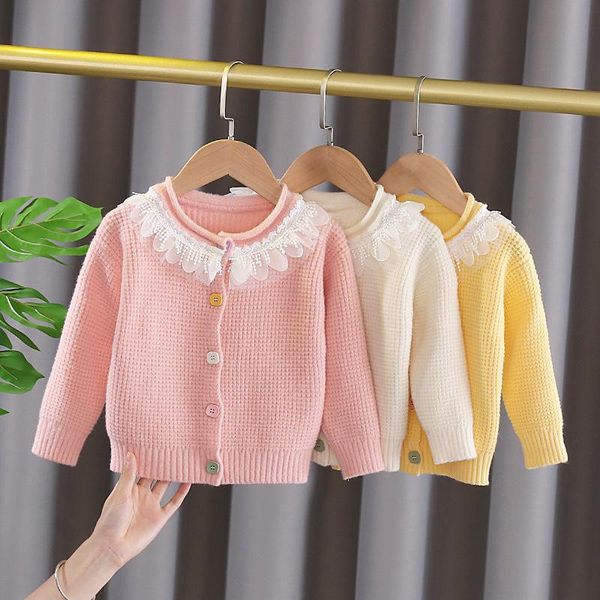 pullover 2021 girls autumn cardigan sweater baby and winter children's lace round neck, Blue
pullover 2021 girls autumn cardigan sweater baby and winter children's lace round neck, Blue