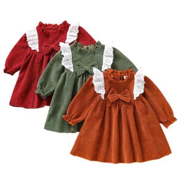girl's dresses kids baby girls corduroy dress o-neck long-sleeve high-waist skirt bow lace decoration a-line, Red;yellow
girl's dresses kids baby girls corduroy dress o-neck long-sleeve high-waist skirt bow lace decoration a-line, Red;yellow