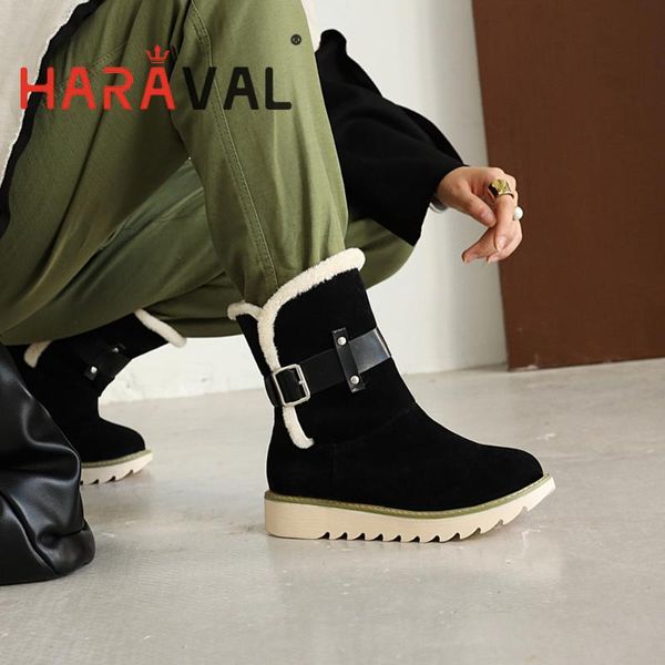 boots haraval kid suede snow shoes women waterproof platform fur warm patchwork round toe short plush ankle boot e261l, Black
boots haraval kid suede snow shoes women waterproof platform fur warm patchwork round toe short plush ankle boot e261l, Black