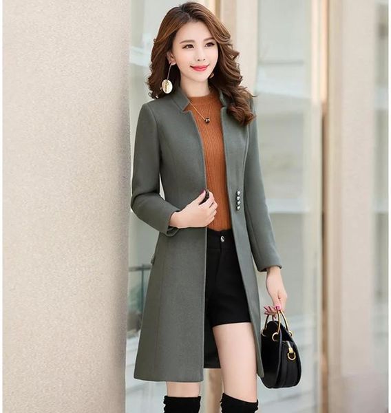 women's wool & blends design slim long women coats breasted trench coat fashion winter clothes, Black
women's wool & blends design slim long women coats breasted trench coat fashion winter clothes, Black