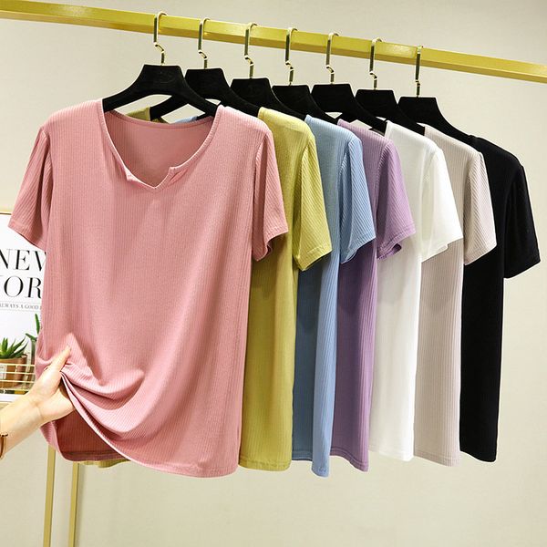 women's t shirt screw thread cotton v neck short sleeve slim half spring and summer korean solid color base with foreign style top, White
women's t shirt screw thread cotton v neck short sleeve slim half spring and summer korean solid color base with foreign style top, White