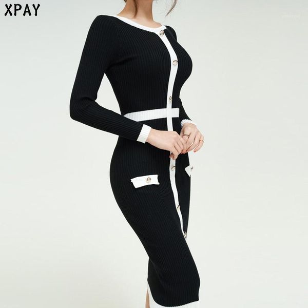 casual dresses 2021 korean autumn knit stitching dress women winter one piece slim office pullover knitted sweater lady midi female, Black;gray
casual dresses 2021 korean autumn knit stitching dress women winter one piece slim office pullover knitted sweater lady midi female, Black;gray