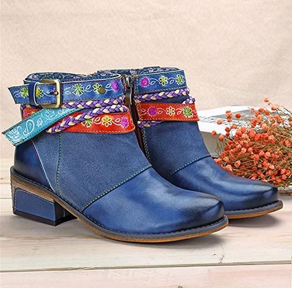 boots mid heel round head embroidered low tube women's in autumn and winter 2021, Black
boots mid heel round head embroidered low tube women's in autumn and winter 2021, Black