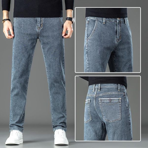 men's jeans 2021 autumn slim-fit stretch business pants classic denim trousers blue-grey high-quality
men's jeans 2021 autumn slim-fit stretch business pants classic denim trousers blue-grey high-quality