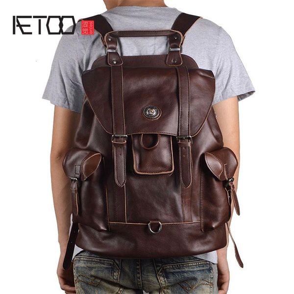 backpack aetoo leather men's shoulder bag european and american fashion first layer of multi-functional travel casual bac
backpack aetoo leather men's shoulder bag european and american fashion first layer of multi-functional travel casual bac