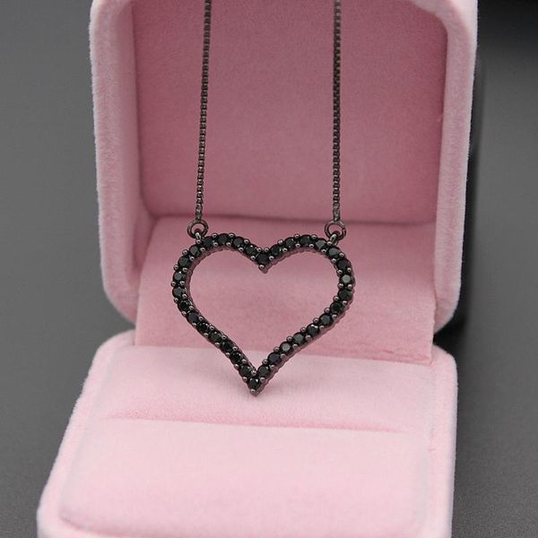pendant necklaces classic heart shape necklace women jewelry fashion cubic zirconia with black plated for romantic gift, Silver
pendant necklaces classic heart shape necklace women jewelry fashion cubic zirconia with black plated for romantic gift, Silver