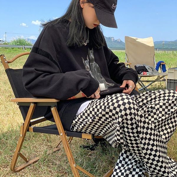 women's pants & capris fall 2021 checkerboard straight casual wild loose korean wide-leg sports long harajuku y2k, Black;white
women's pants & capris fall 2021 checkerboard straight casual wild loose korean wide-leg sports long harajuku y2k, Black;white