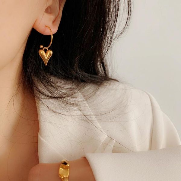 hoop & huggie ladies exquisite 18k gold-plated titanium stainless steel peach heart pendant open circle earrings for women party jewelry, Golden;silver
hoop & huggie ladies exquisite 18k gold-plated titanium stainless steel peach heart pendant open circle earrings for women party jewelry, Golden;silver