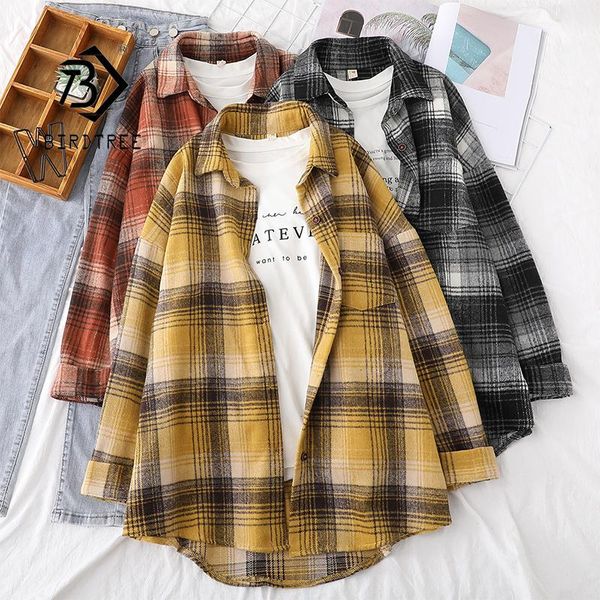women's jackets 2021 winter women plaid full sleeve thick warm woolen shirt jacket vintage oversize stylish girl spring outwear t0n435, Black;brown
women's jackets 2021 winter women plaid full sleeve thick warm woolen shirt jacket vintage oversize stylish girl spring outwear t0n435, Black;brown
