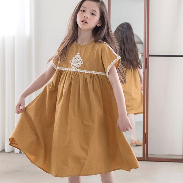 girl's dresses elegant quality cotton linen summer girls dress loose casual beach teenager big kids outfit children's clothes, Red;yellow
girl's dresses elegant quality cotton linen summer girls dress loose casual beach teenager big kids outfit children's clothes, Red;yellow