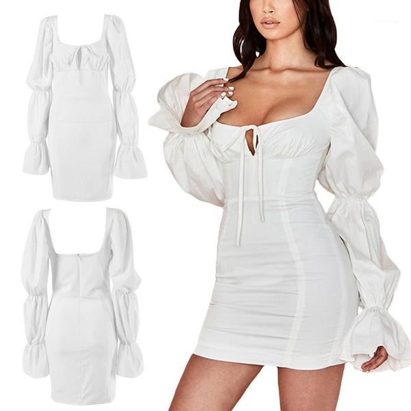 casual dresses 2021 women fashion sheath mini dress solid color tied square neck long petal sleeve backless tight skirt for ladies white, Black;gray
casual dresses 2021 women fashion sheath mini dress solid color tied square neck long petal sleeve backless tight skirt for ladies white, Black;gray