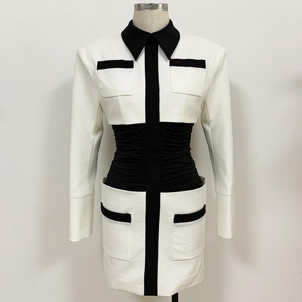 casual dresses autumn 2021 designer women's white/black patchwork slim dress long sleeves mini b829, Black;gray
casual dresses autumn 2021 designer women's white/black patchwork slim dress long sleeves mini b829, Black;gray